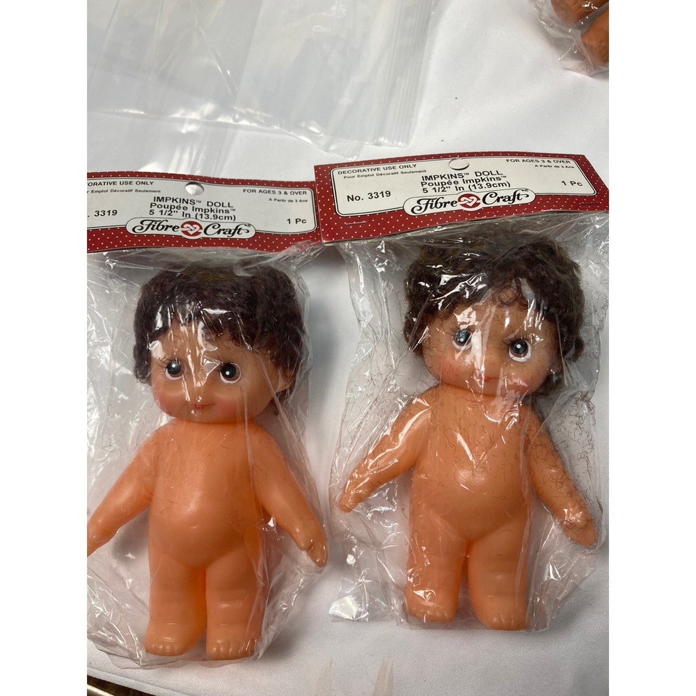 Vintage Fibre-Craft Impkins Doll – Model 3319, 2‎ Dolls – 5.5"–SEALED